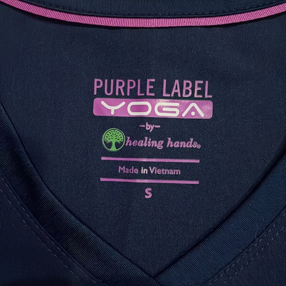 Womens Scrub Top Navy Small - Picture 4 of 4